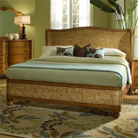 Cottage Queen Woven Headboard and Footboard Bed